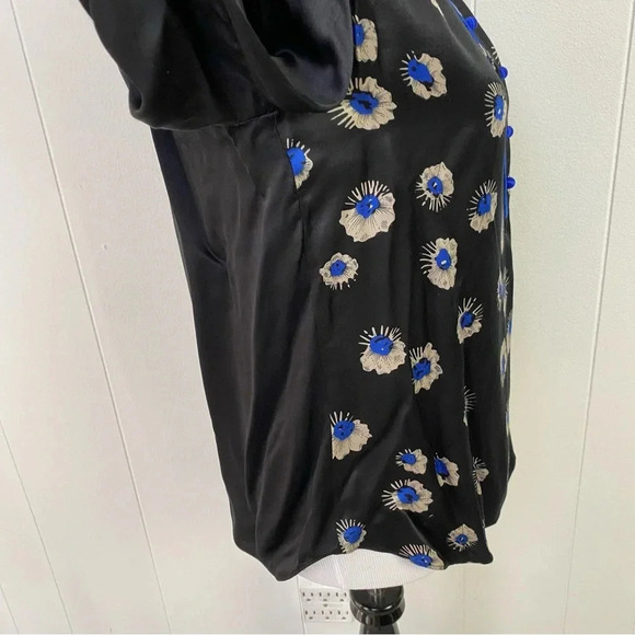 Rebecca Taylor Silk Floral Print Romantic Boho Y2K Career Poet Blouse Top Size 4 - Picture 5 of 13